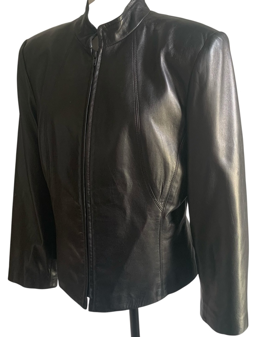 Danier Leather Jacket Black Blazer Tailored Taper 90's-2000s Timeless Classic L - Picture 6 of 16